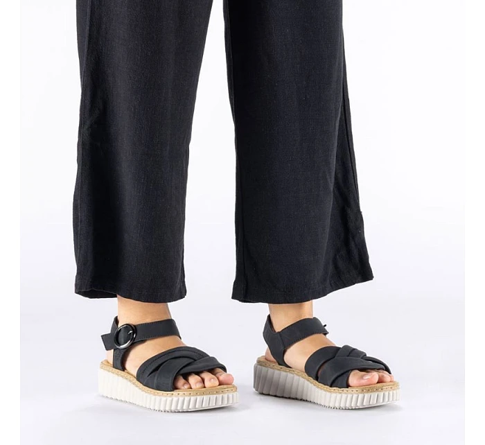 Sandały damskie na czarne na  model 22087158 - Rieker