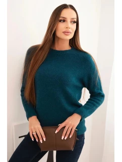 Dámský svetr z baby alpaky s dlouhým rukávem mořský