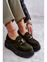 Módní semišové boty na platformě Khaki model 21598683 - Boto