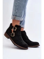 Dámské boty na ploché podrážce s pásky černé model 21647710 - Boto Dámské boty na ploché podrážce s pásky černé model 21647710 - Boto