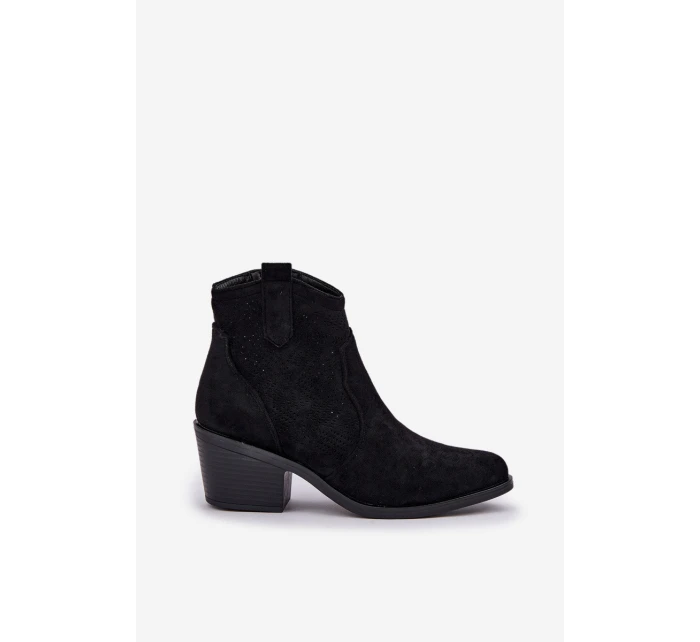 Botky Na Zip Eko Semišové  Černé model 21685110 - S.Barski