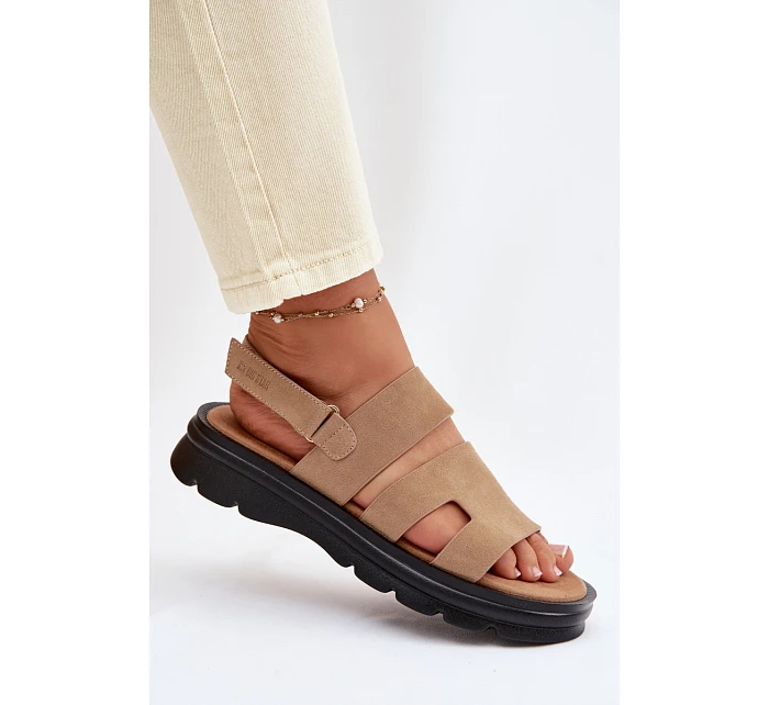 Dámské sandály semišové Big Star TT274482 Béžové