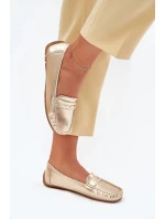 Dámské mokasíny z eko kůže model 21834423 – zlaté - Kesi