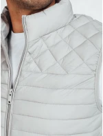 Pánská prošívaná vesta světle šedá model 21991556 - Dstreet Pánská prošívaná vesta světle šedá model 21991556 - Dstreet