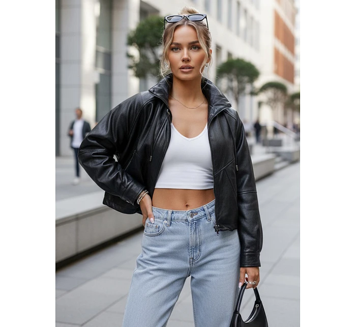 Kurtka damska skórzana oversize czarna model 22084540 - FashionStreet