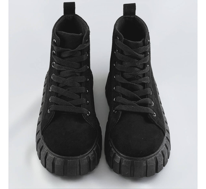 Černé šněrovací boty z imitace semiše model 17153545 - VIA GIULIA