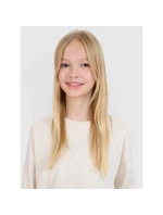 Dívčí oversize hladký rukáv s dlouhým rukávem 4F 4FJWSS25TLONF377-12S