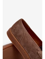 Pánské semišové mokasíny polobotky Zazoo 1566 hnědé