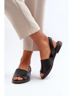 kožené sandály Černé Alivia