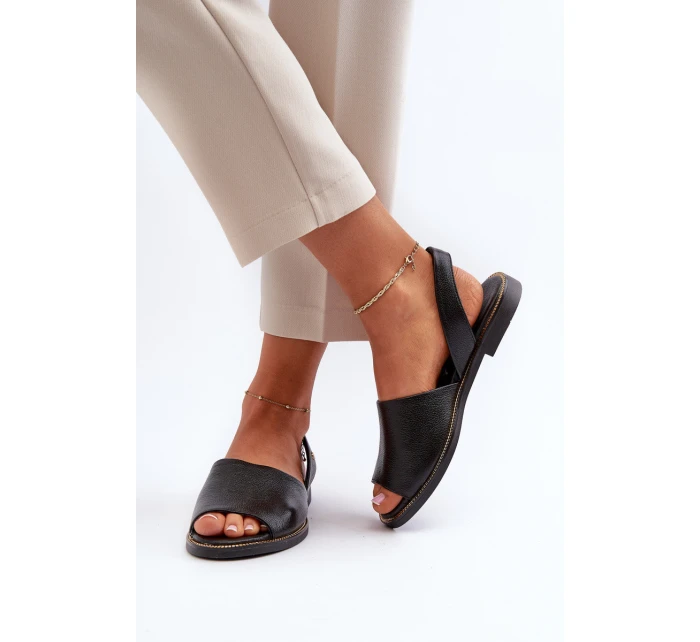 kožené sandály Černé Alivia