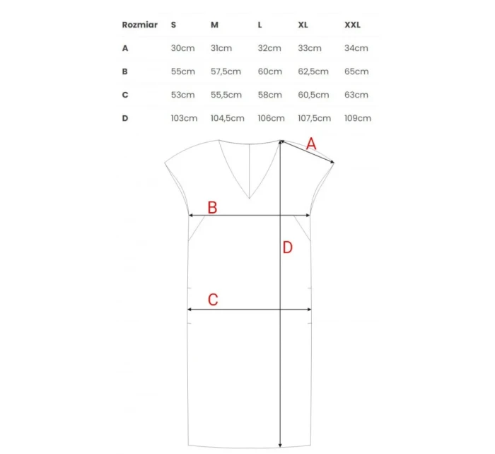 S392 Šaty uvolněného střihu s výstřihem do V - korálová barva S392 Šaty uvolněného střihu s výstřihem do V - korálová barva