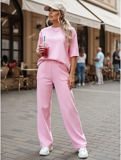 komplet damski z krótkim rękawem różowy model 22194545 - FashionStreet