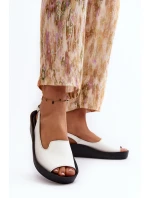 Dámské kožené sandály na tlusté podrážce Zazoo 2893 bílé