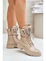 Eko Kožené Boty Workery Se Zateplené D&A Bežové model 21675838 - S.Barski