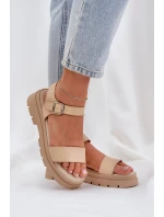 Dámské Sandály Na Platformě Béžové model 21684403 - Boto Dámské Sandály Na Platformě Béžové model 21684403 - Boto