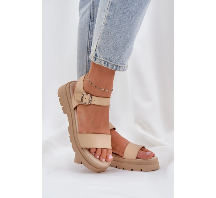 Dámské Sandály Na Platformě Béžové model 21684403 - Boto Dámské Sandály Na Platformě Béžové model 21684403 - Boto