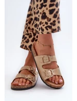 Dámské pantofle Fronila se zlatými přezkami Dámské pantofle Fronila se zlatými přezkami