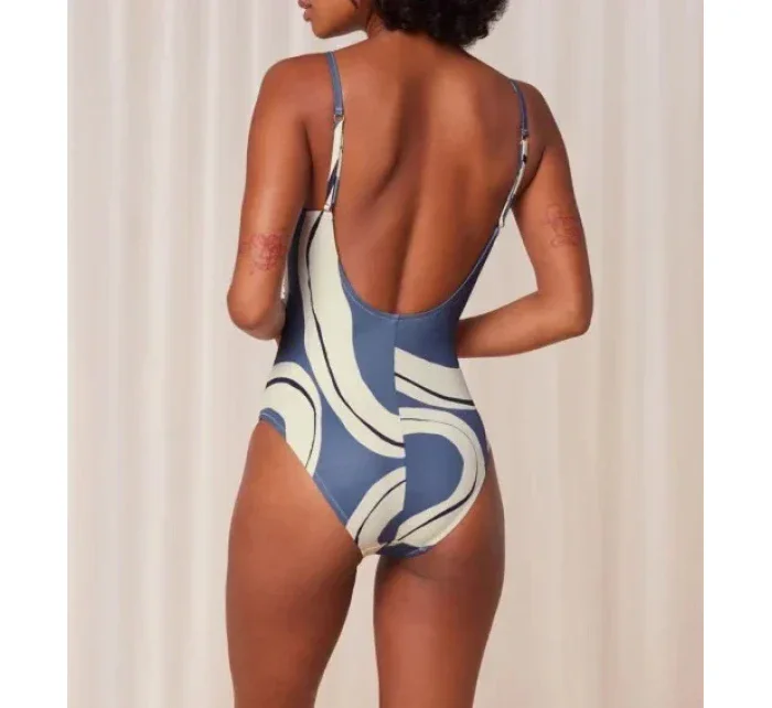 Dámské jednodílné plavky Summer Allure OP 01 modré/ecru - Triumph