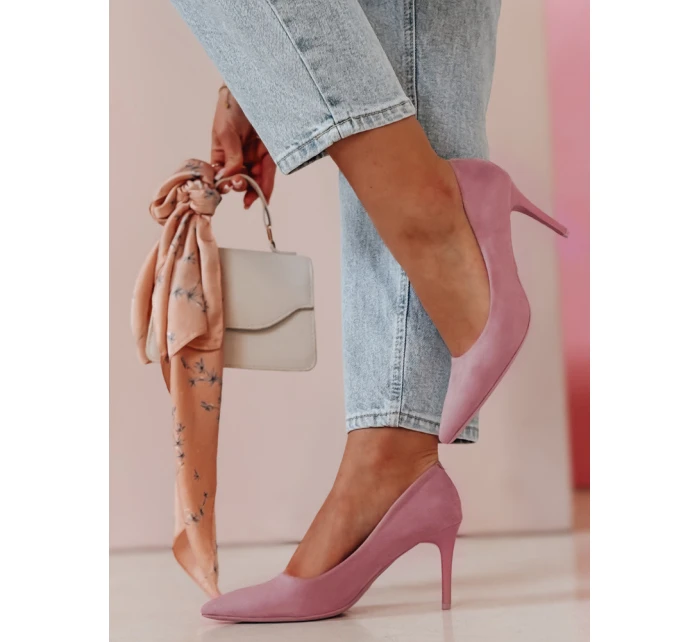 Dámské boty na podpatku fialové model 21985145 - Dstreet