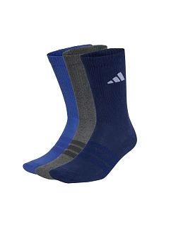 Ponožky adidas Cushioned Sportswear Crew 3P tmavě modré, šedé, modré KQ6762