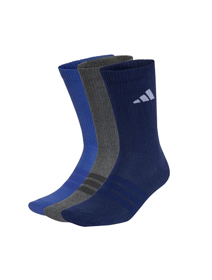 Ponožky adidas Cushioned Sportswear Crew 3P tmavě modré, šedé, modré KQ6762