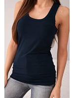 Dámská tílko z bavlny s kulatým výstřihem modrá