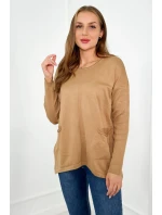 Svetr s předními kapsami Velbloud