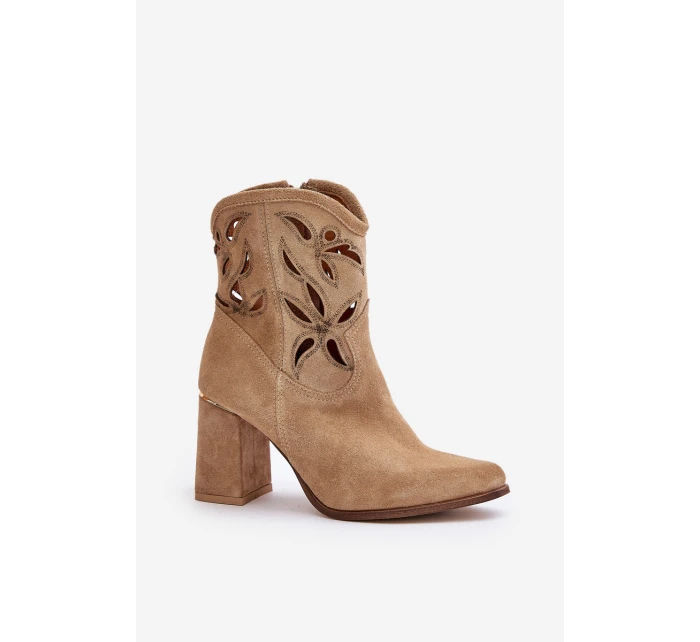 Semišové Botky Na Podpatku Béžové Lewski model 21672760 - Boto Semišové Botky Na Podpatku Béžové Lewski model 21672760 - Boto