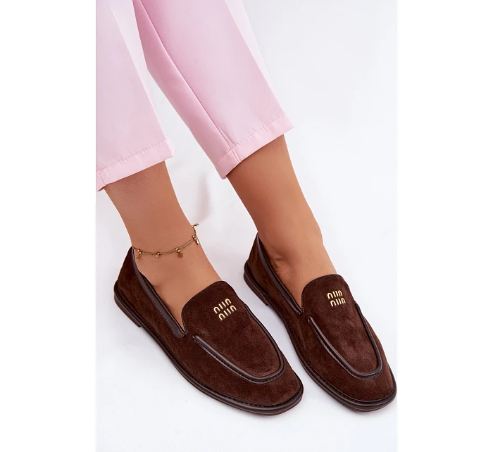 Dámské ploché mokasíny model 22100012 Čokoládové - VINCEZA