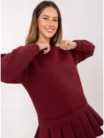 Sukienka MI SK model 21441292 bordowy - FPrice Sukienka MI SK model 21441292 bordowy - FPrice