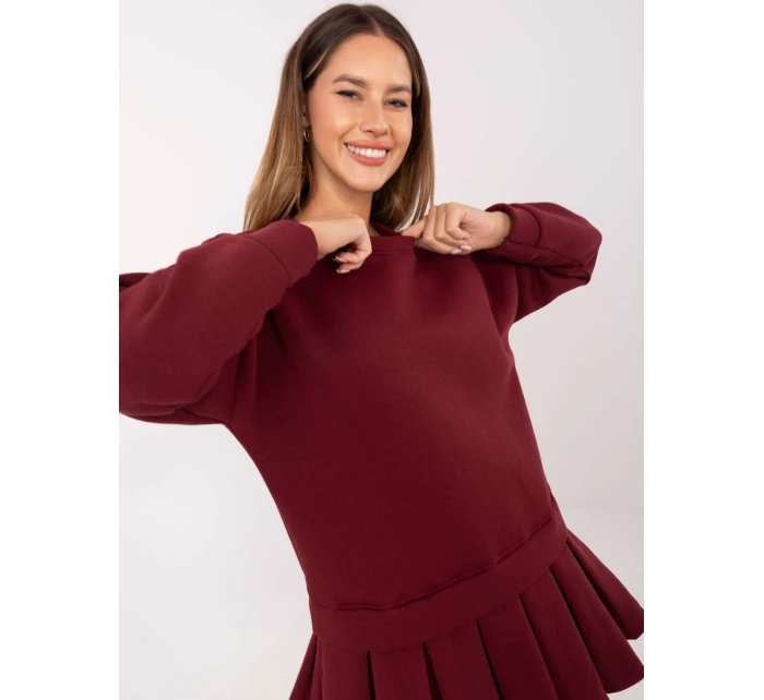 Sukienka MI SK model 21441292 bordowy - FPrice Sukienka MI SK model 21441292 bordowy - FPrice