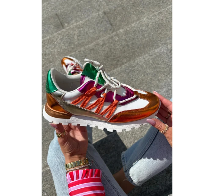 Dámské kožené polobotky sneakers Artiker – multikolor