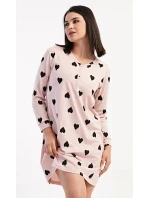 Dámská noční košile s dlouhým rukávem Srdce