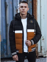 Kurtka zimowa męska pikowana z kapturem czarna FashionStreet TX4867 Kurtka zimowa męska pikowana z kapturem czarna FashionStreet TX4867