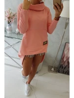 Mikina s dlouhými zády a kapucí meruňková Mikina s dlouhými zády a kapucí meruňková