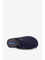 Pohodlná Pánská Domácí Obuv Pantofle model 21821662 Tmavě Modrá - Inblu Pohodlná Pánská Domácí Obuv Pantofle model 21821662 Tmavě Modrá - Inblu