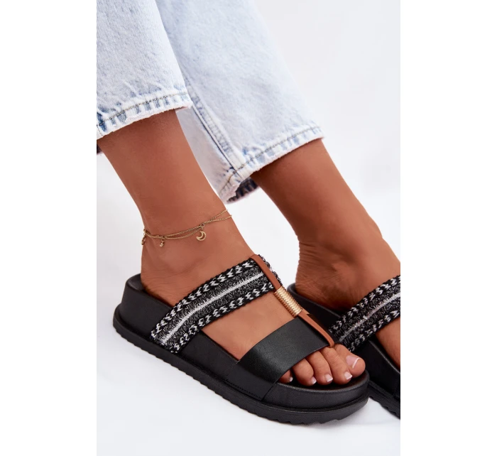 Dámské páskové platformové nazouváky Tahlia Černé