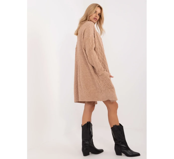 Kardigan AT SW model 20463725 camelowy - FPrice Kardigan AT SW model 20463725 camelowy - FPrice