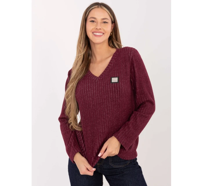 Sweter RV SW model 21782393 bordowy - FPrice