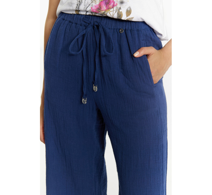 Monnari Kalhoty Dámské bavlněné kalhoty Navy Blue