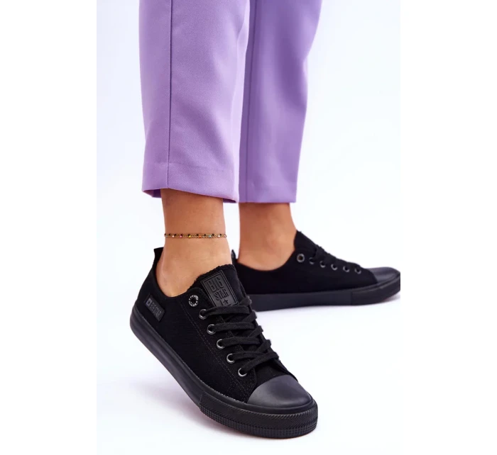 Dámské nízké Materiál tenisky Big Star KK274009 Černá Dámské nízké Materiál tenisky Big Star KK274009 Černá