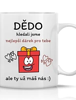 NEJLEPŠÍ DÁREK PRO DĚDU - klasický bílý keramický hrníček 300 ml