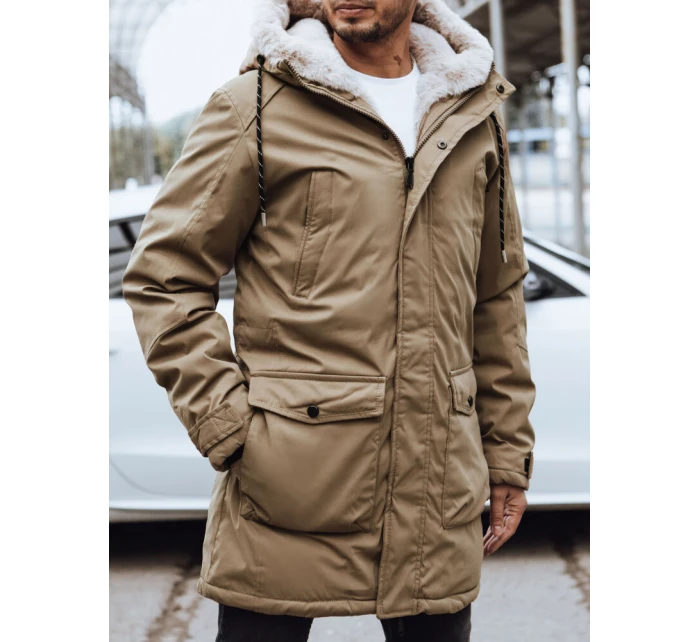 FashionStreet pánská tmavě béžová zimní bunda TX4592