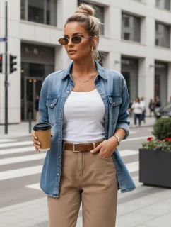 Dámská džínová košile oversize DENIMOVA modrá FashionStreet DY0467