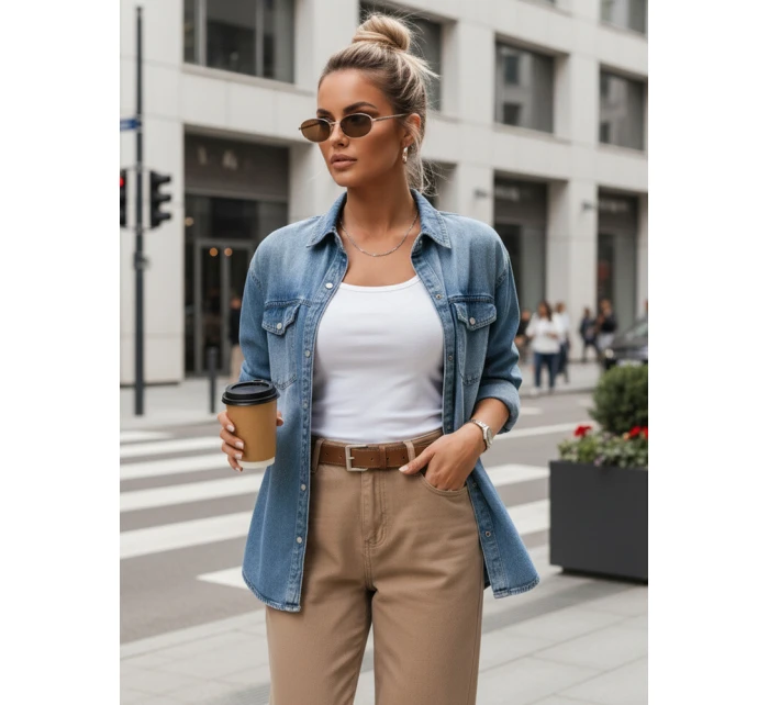 Dámská džínová košile oversize DENIMOVA modrá FashionStreet DY0467