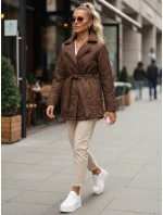 Dámská přechodná bunda s pruhem hnědá FashionStreet TY5586