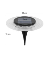 SOLÁRNÍ DISKOVÉ SVĚTLO 28 LED PRO MONTÁŽ NA ZEM NEBO NA STĚNU