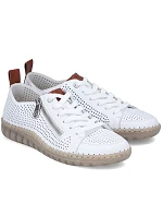 Dámská kožená prolamovaná bílá polobotka Rieker N2405-80