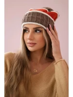 Dámská čepice Kinga K297 cappuccino+rudy Dámská čepice Kinga K297 cappuccino+rudy