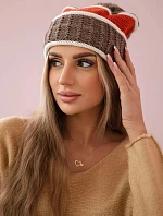 Dámská čepice Kinga K297 cappuccino+rudy